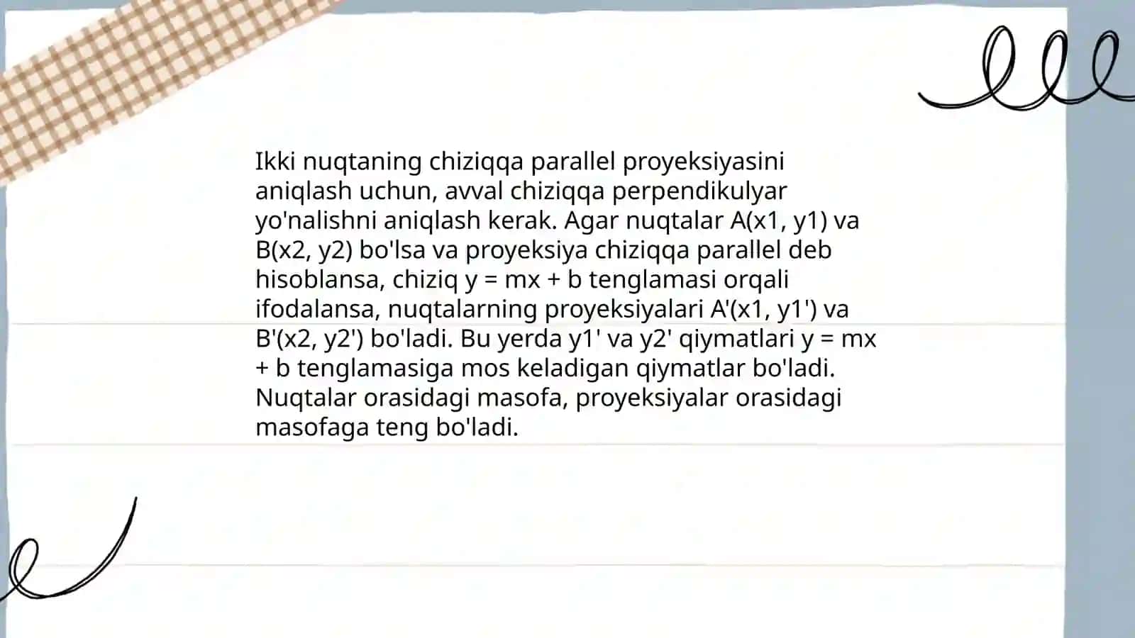 Nuqta togri chiziq va tekislik proyeksiyalari 4