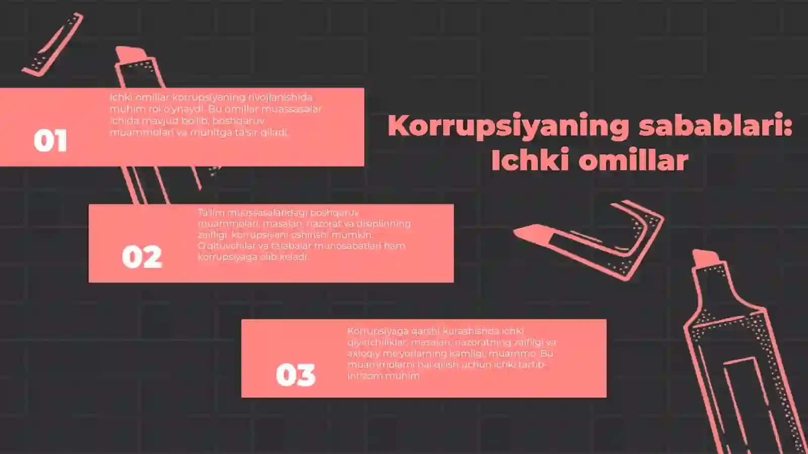Korrupsiyaning talim va fan sohasidagi asosiy sabablari 4