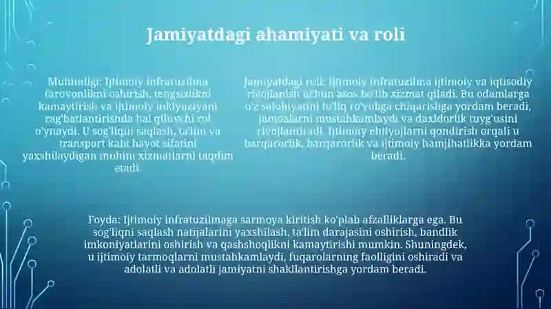 Sotsial Infrastruktura 4