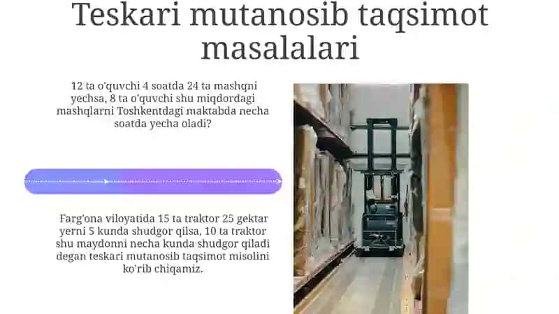 Mutanosib taqsimot misollar 4