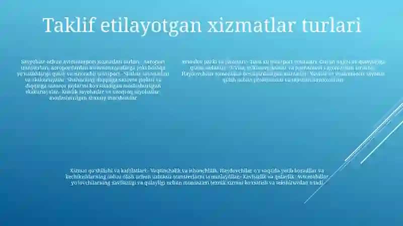 Avtotransport Vositasida Xizmatlar Ko'Rsatish 4