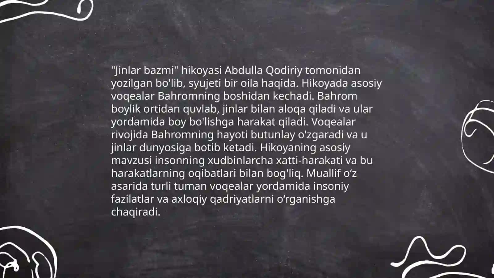 Uloqda va Jinlar bazmi, hikoyalari tahlili 4