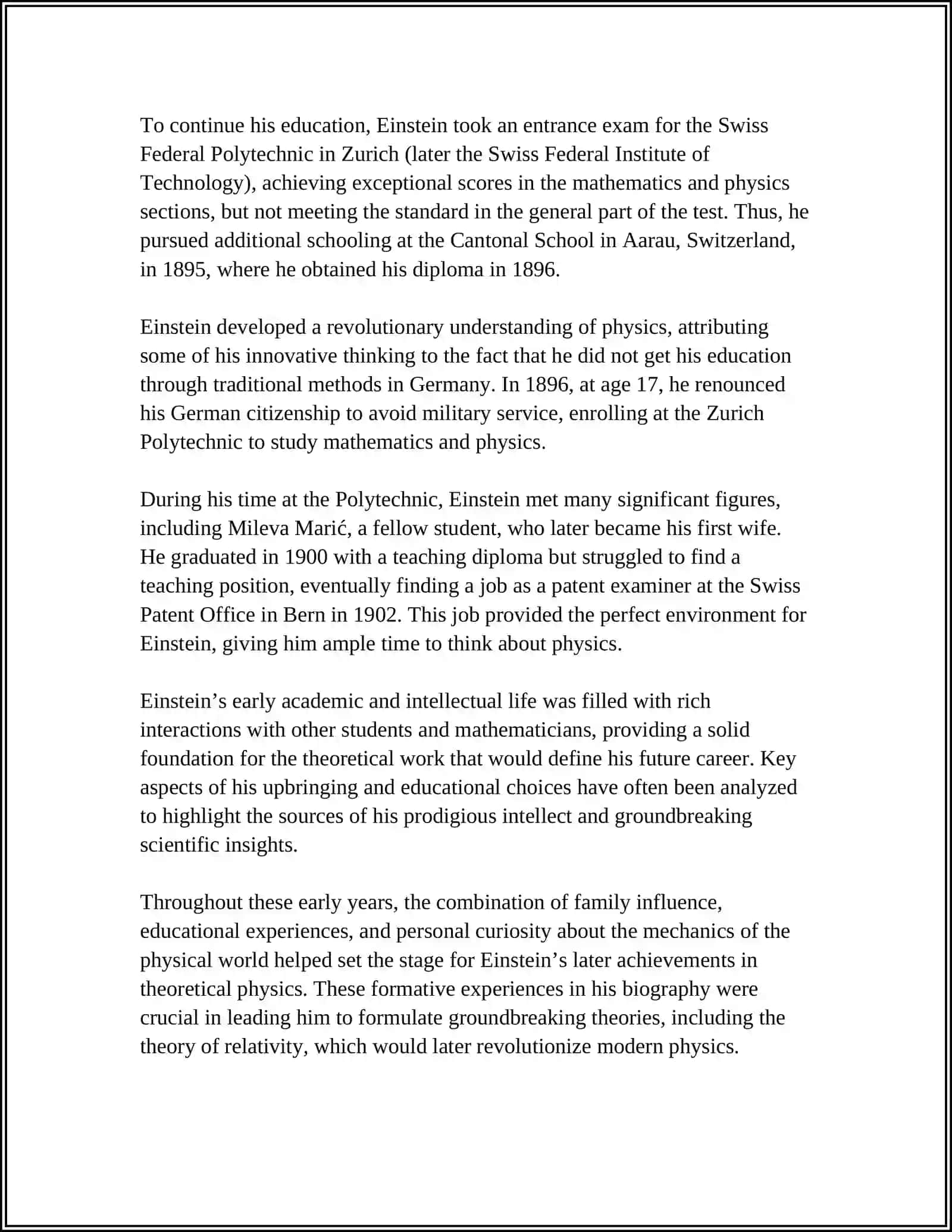 Biography and Early Life of Albert Einstein 4