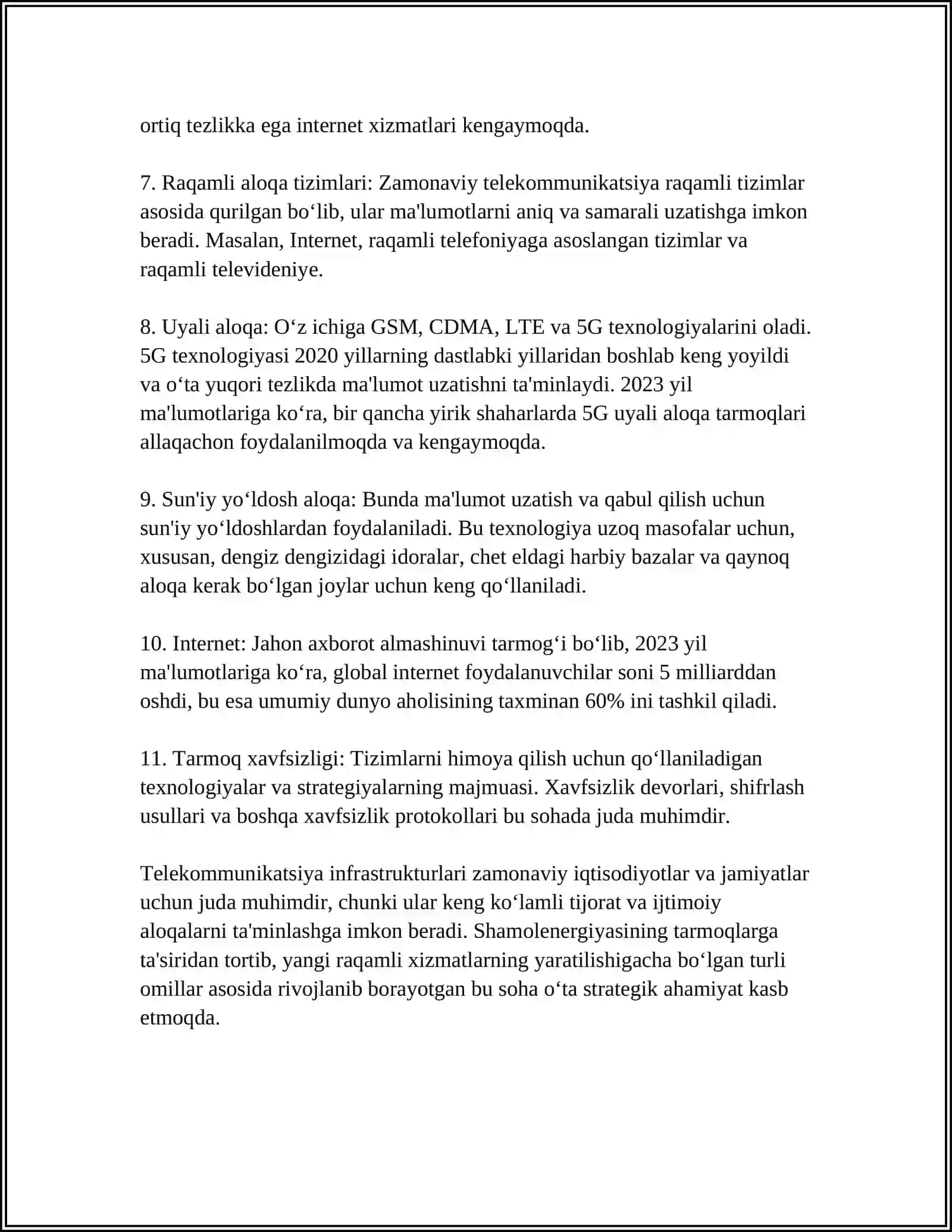 TELEKOMUNIKATSIYA ASOSLARI 4