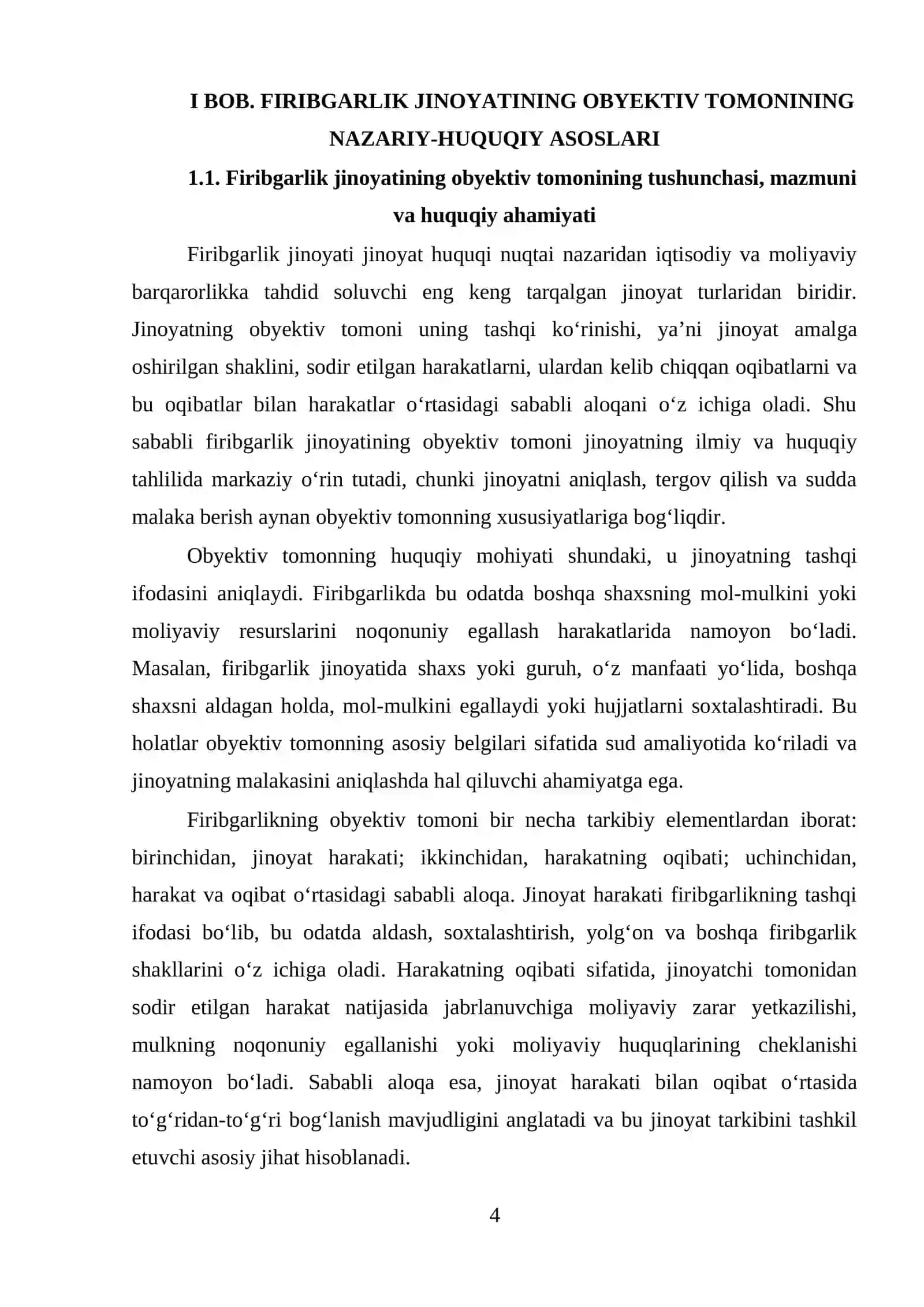Firibgarlik jinoyatining obyektiv tomonining jinoiy huquqiy xususiyatlari 26. 4