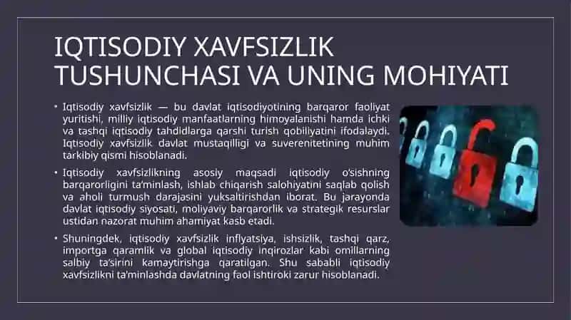 Iqtisodiy xavfsizlik va iqtisodiyotni davlat tomonidan tartibga solish 4