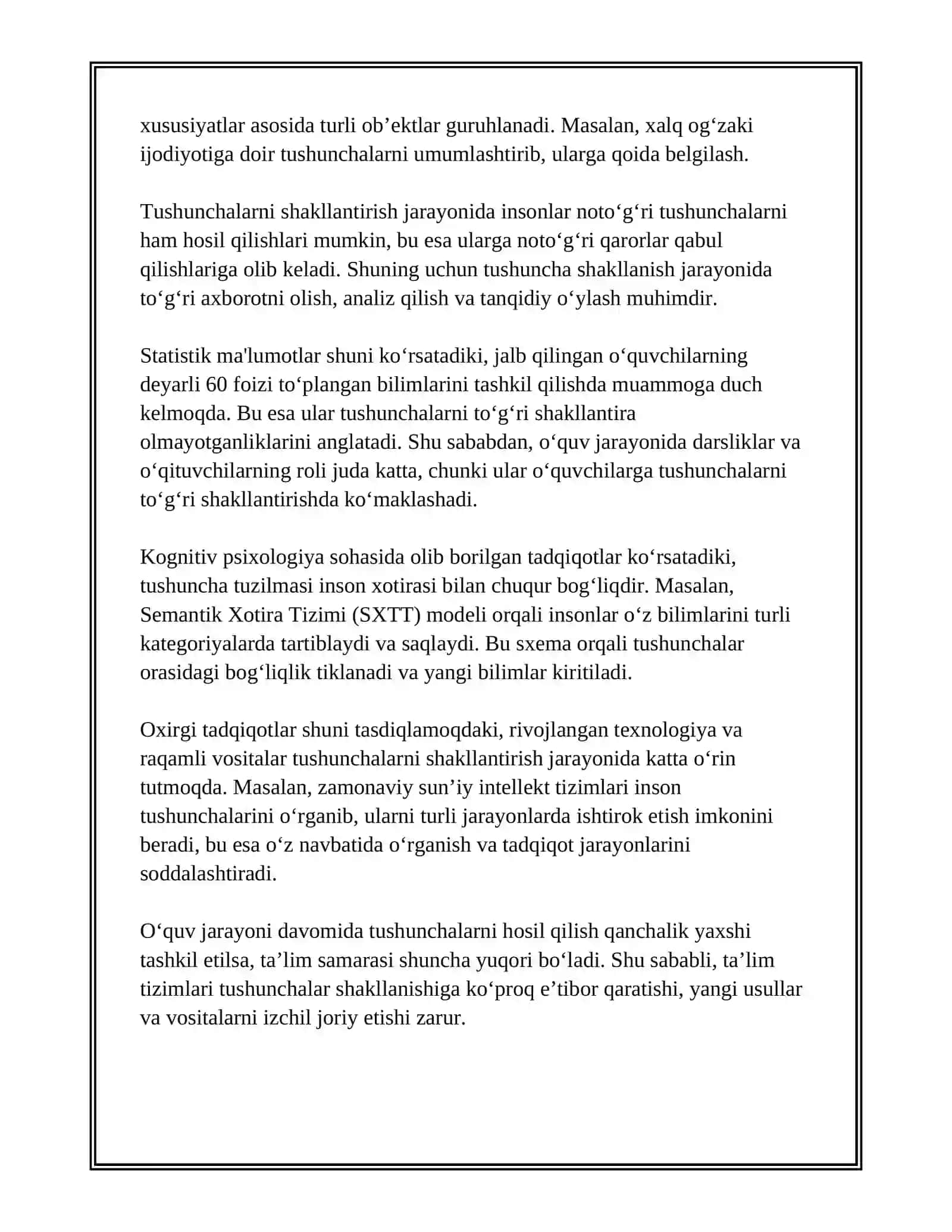 TUSHUNCHALARNING SHALKLANISHI VA QOLLANISHI . MANTIQ ILMINING FANLQR TIZIMIDAGI ORNI 4
