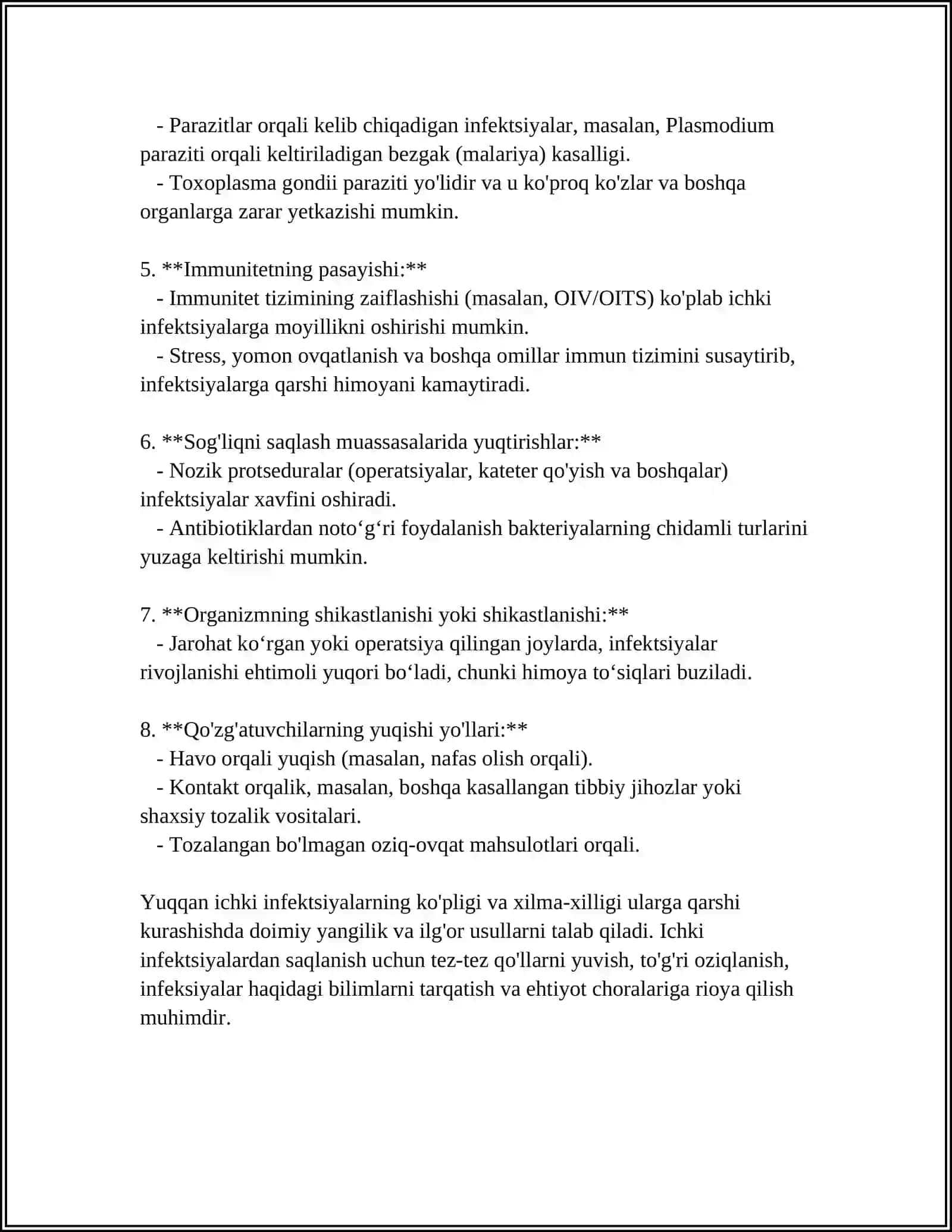 ICHAK INFEKSIYALARI. ICH TERLAMA.PARATIF A VA B KASALLIK 4