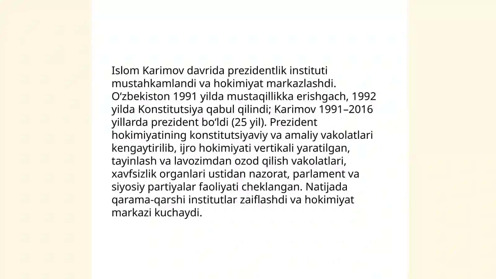 Islom Karimov mustaqil o'zbekistonda siyosiy taraqqiyot yo'llari haqida 4