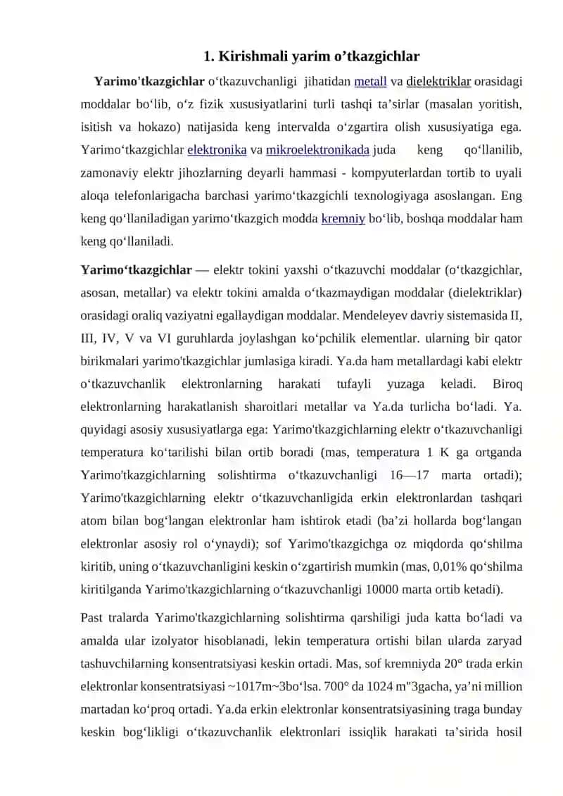 Yarim o’tkazgichlarda kontakt hodisalar 4