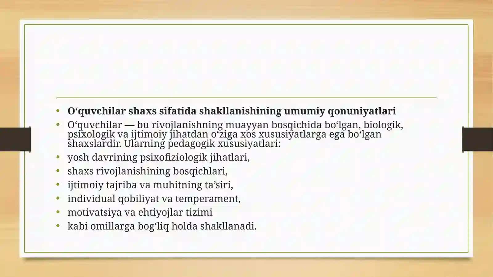 O`quvchilarning pedagogik xususiyatlari 4