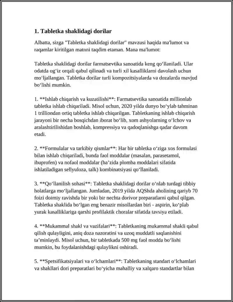 Tabletka shaklidagi dorilar 4
