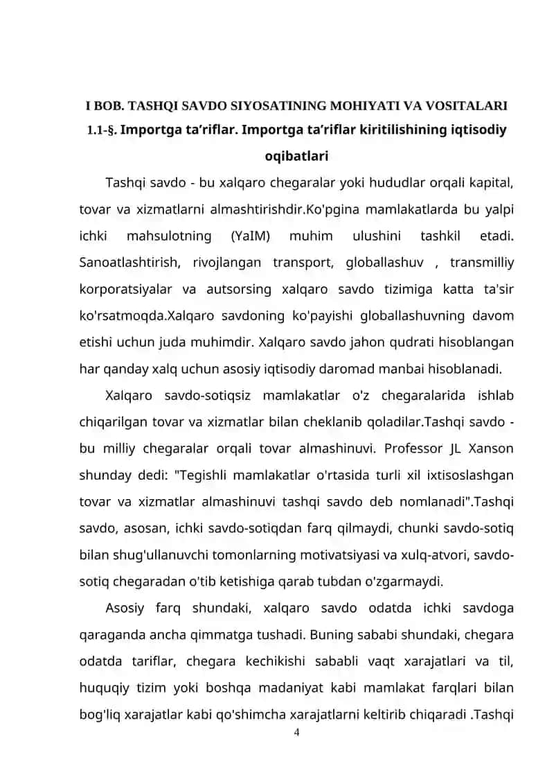 O‘zbekiston Respublikasining tashqi savdo munosabatlari 4
