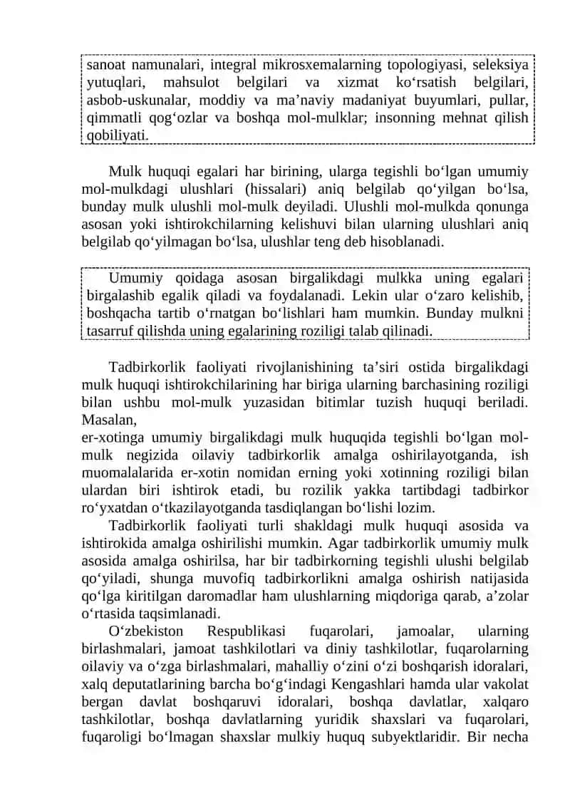 Mulk huquqi tadbirkorlik 4