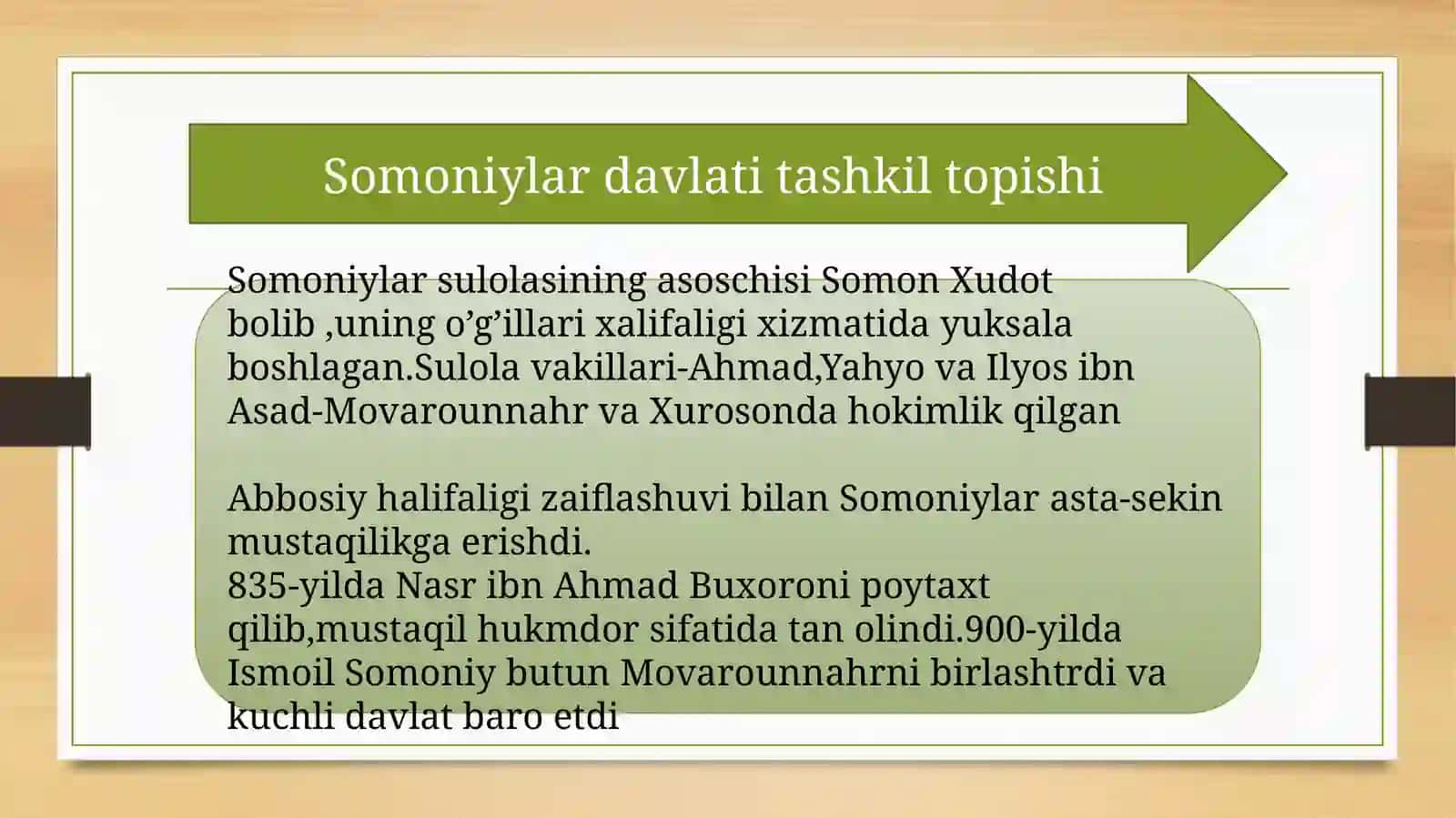 O‘zbekiston davlatchiligining tarixiy bosqichlari. Somoniylar davlati tarixi (14 slaydli prezentatsi 4