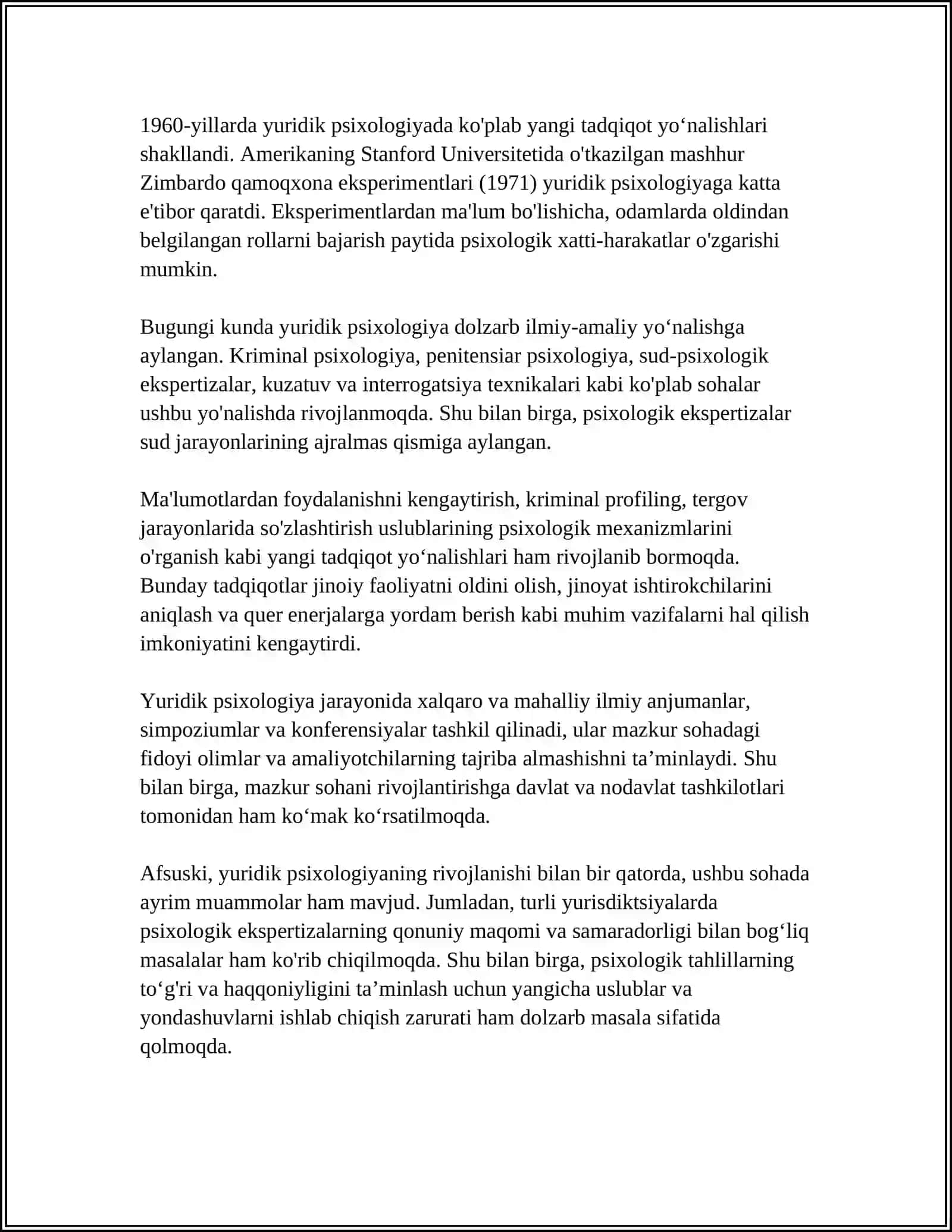 YURIDIK PSIXALOGIYANING MUSTAQIL FAN SIFATIDA RIVOJLANISHI 4