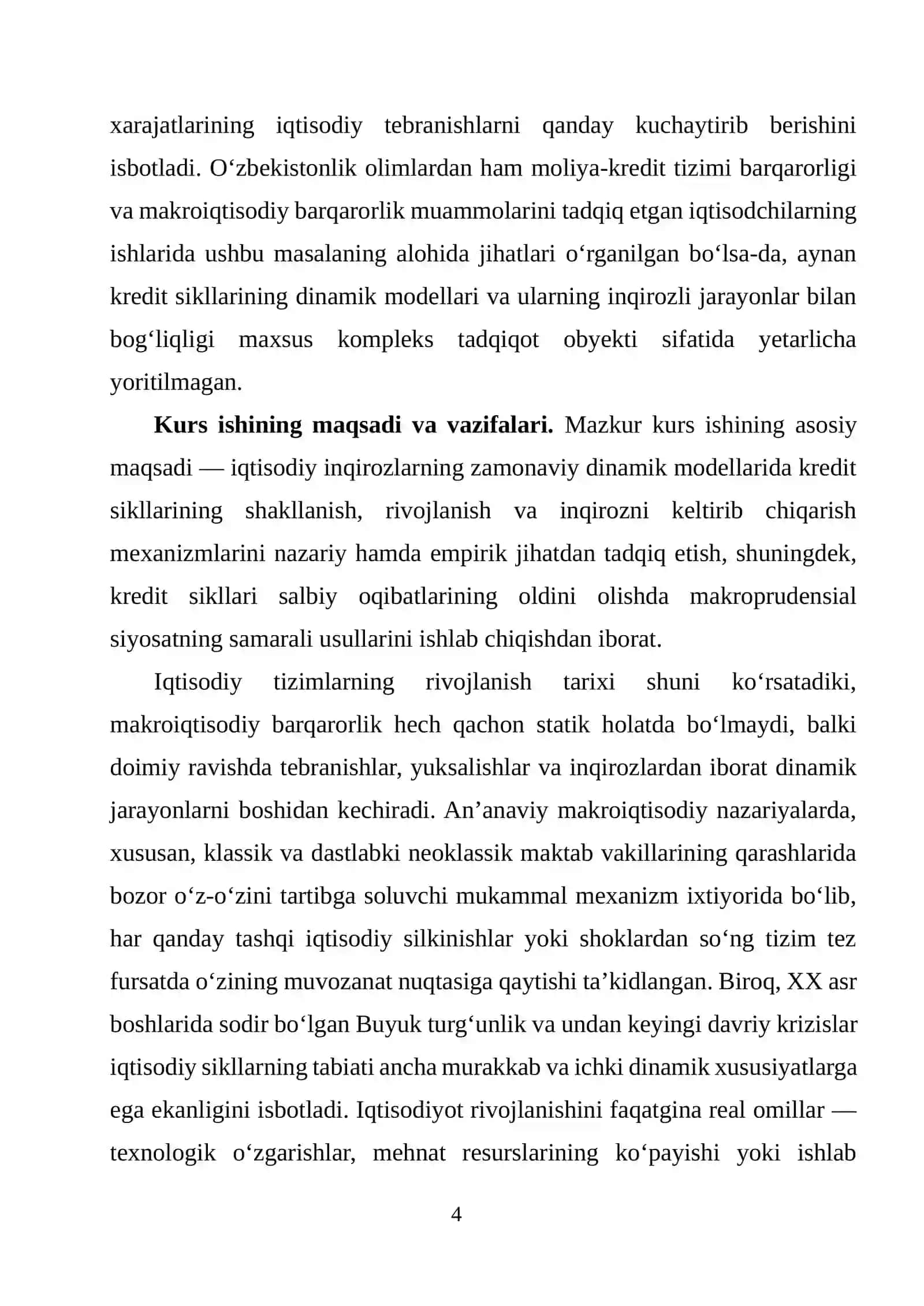 Iqtisodiy inqirozlarning dinamik modellarida kredit tsiklari 4