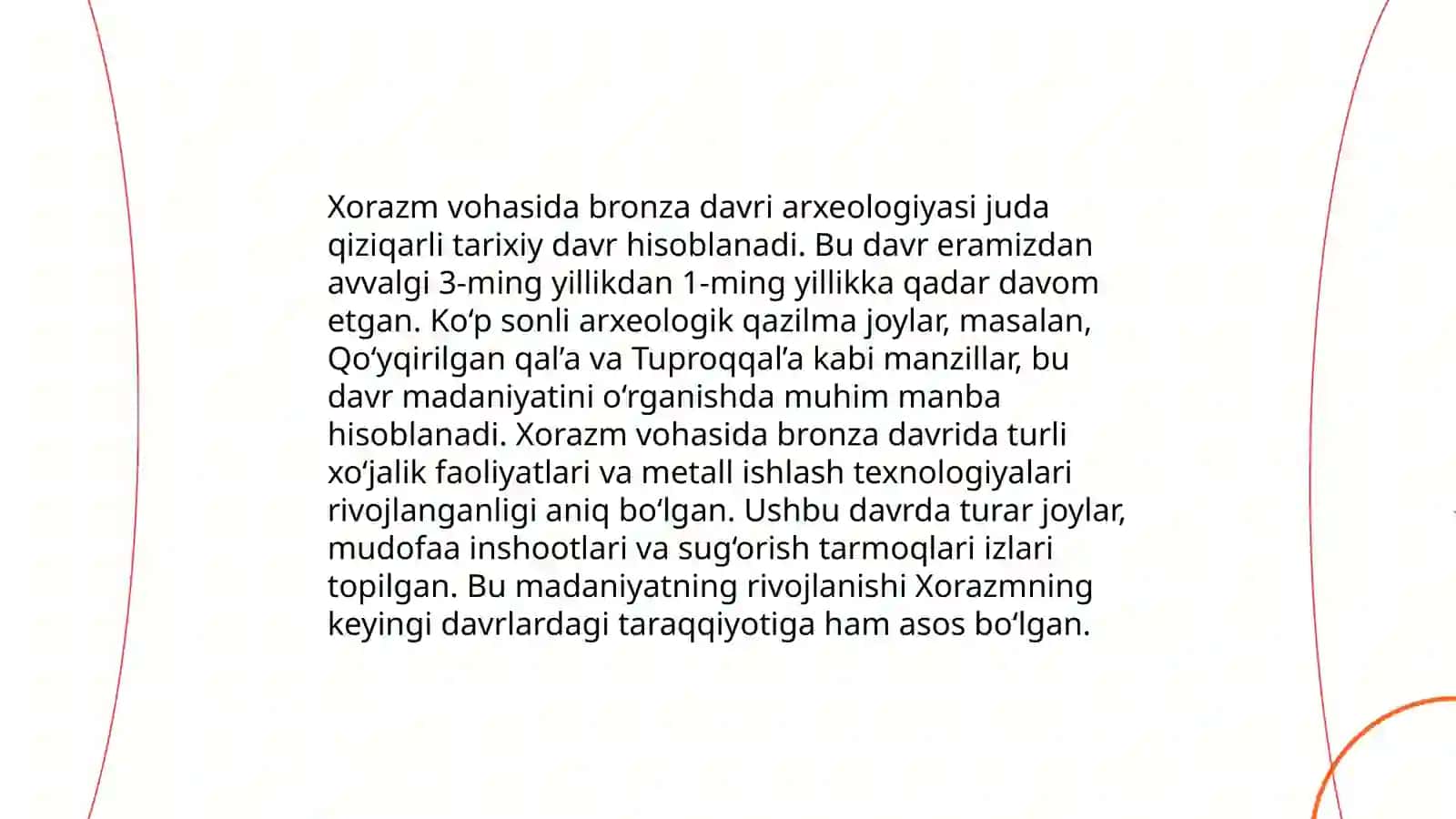 Zarafshon va Xorazm vohalari bronza davri madaniyatlari 4