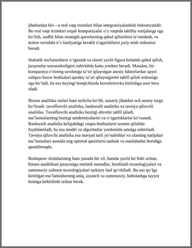 BIZNES ANALITIKANING AMALIYOTDAGI AHAMIYATI 4