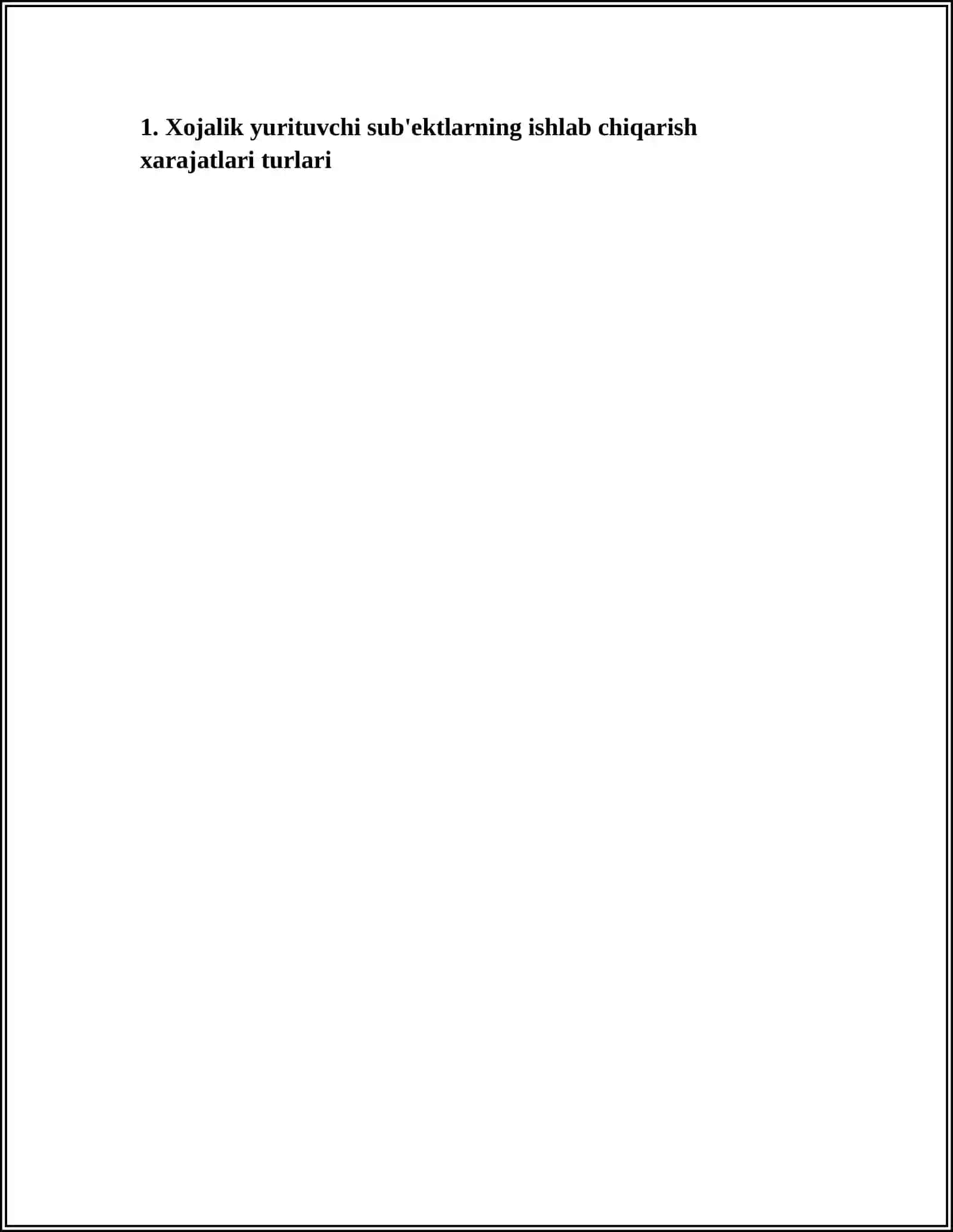 XOJALIK YURITUVCHI SUB'EKTLARNING ISHAB CHIQARISH CHIQIMLARI FOYDASI VA RENTABELLIGI REFERATI 4
