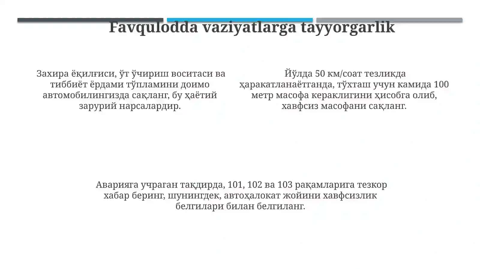 Avtomagistrallarda harakatlanish 4