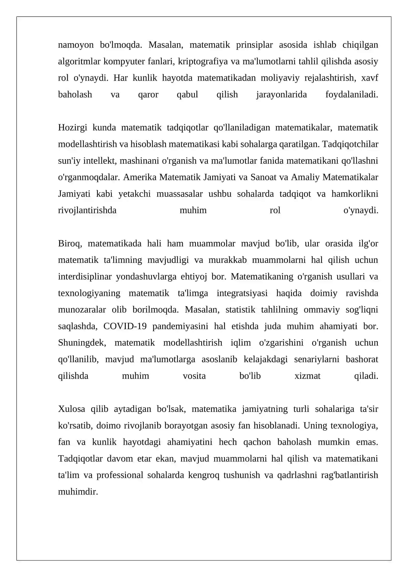 Matematika ishlab chiqarilgan mahsulot hajmi modeli 4