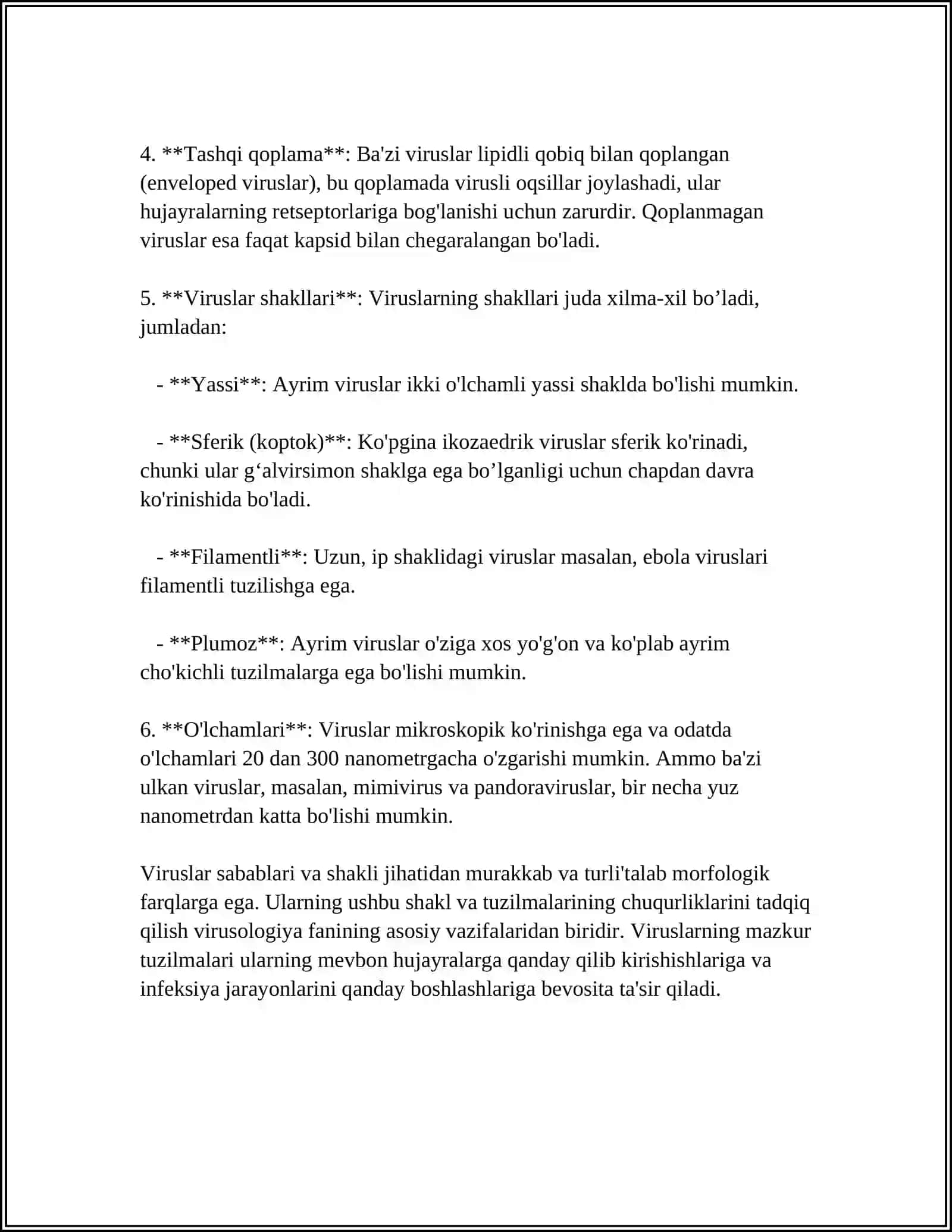 VIRUSLAR ULARNING OʻZIGA XOS TUZILISHI VA UMUMIY FARQLARI 4