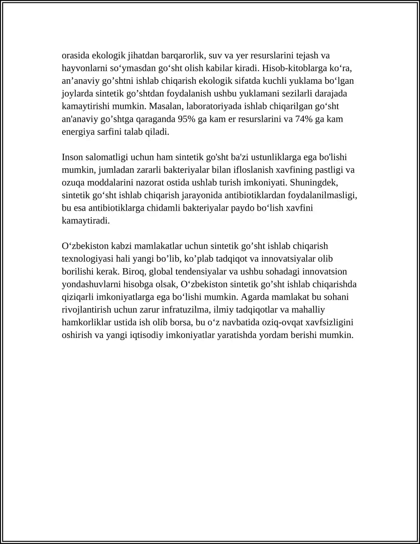 SINTETIK GʻOʻSHT ISHLAB CHIQARISH TEXNOLOGIYASI 4