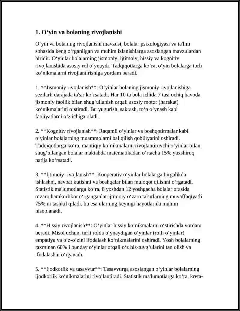 OʻYIN MAKTABGACHA YOSHDAGI BOLANING ETAKCHI FAOLIYATI SIFATIDA 4