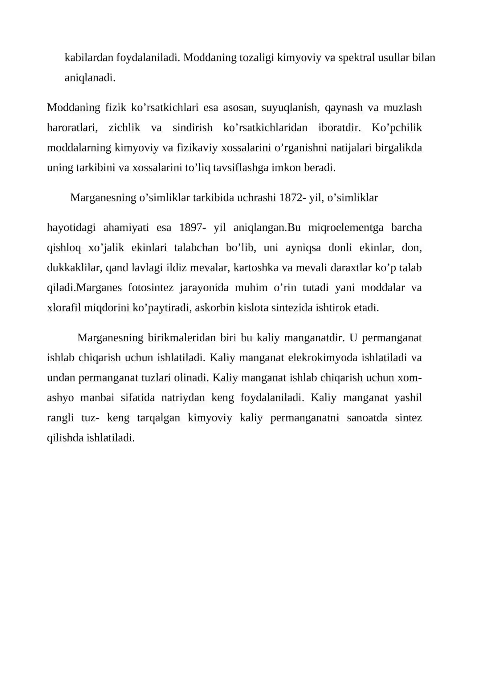 Kaliy manganatning olinishi va xossalari 4