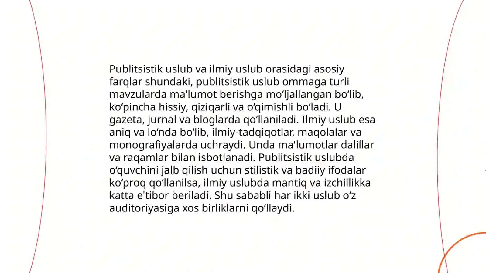 Nutq uslublari (publitsistik, ilmiy uslub va rasmiy-idoraviy uslublar) 4