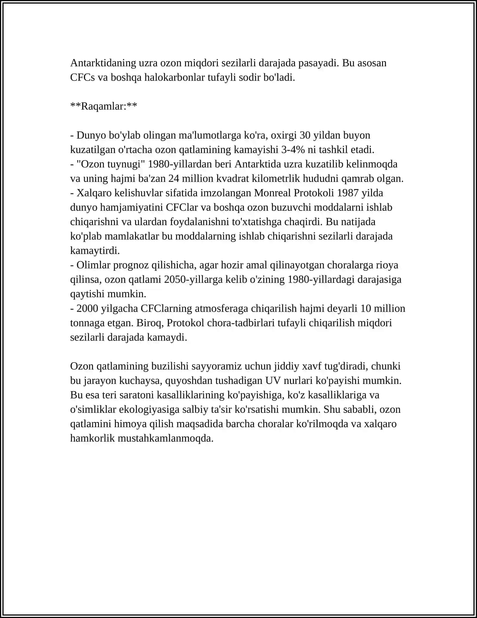 OZON TUYNIGINI YEMIRILISH OQIBATLARI 4