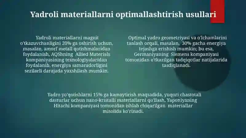 Elektr mashinalarining energetik samaradorligini oshirish 4