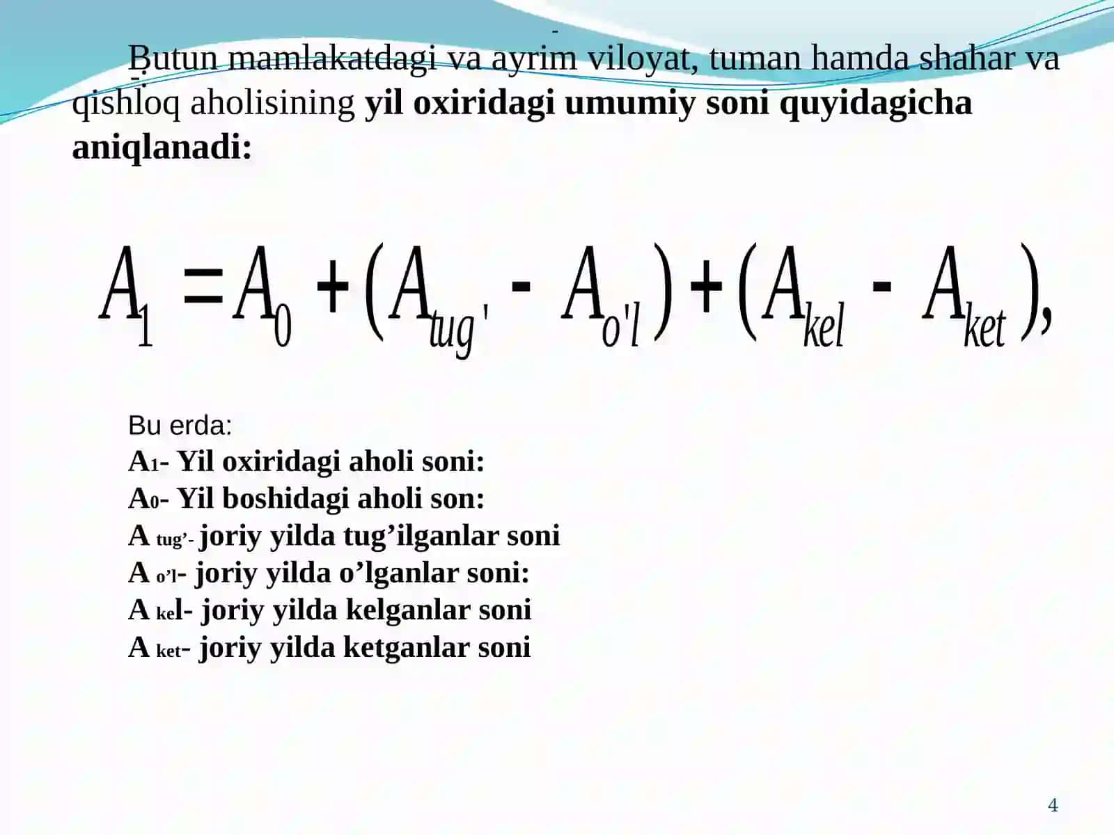 Aholini statistik o‘rganish 4