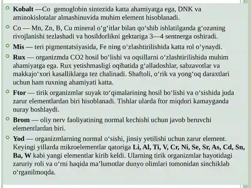 BIOGENELEMENTLAR VA ULARNING TIRIK ORGANIZMLARDAGI AHAMIYATI 4