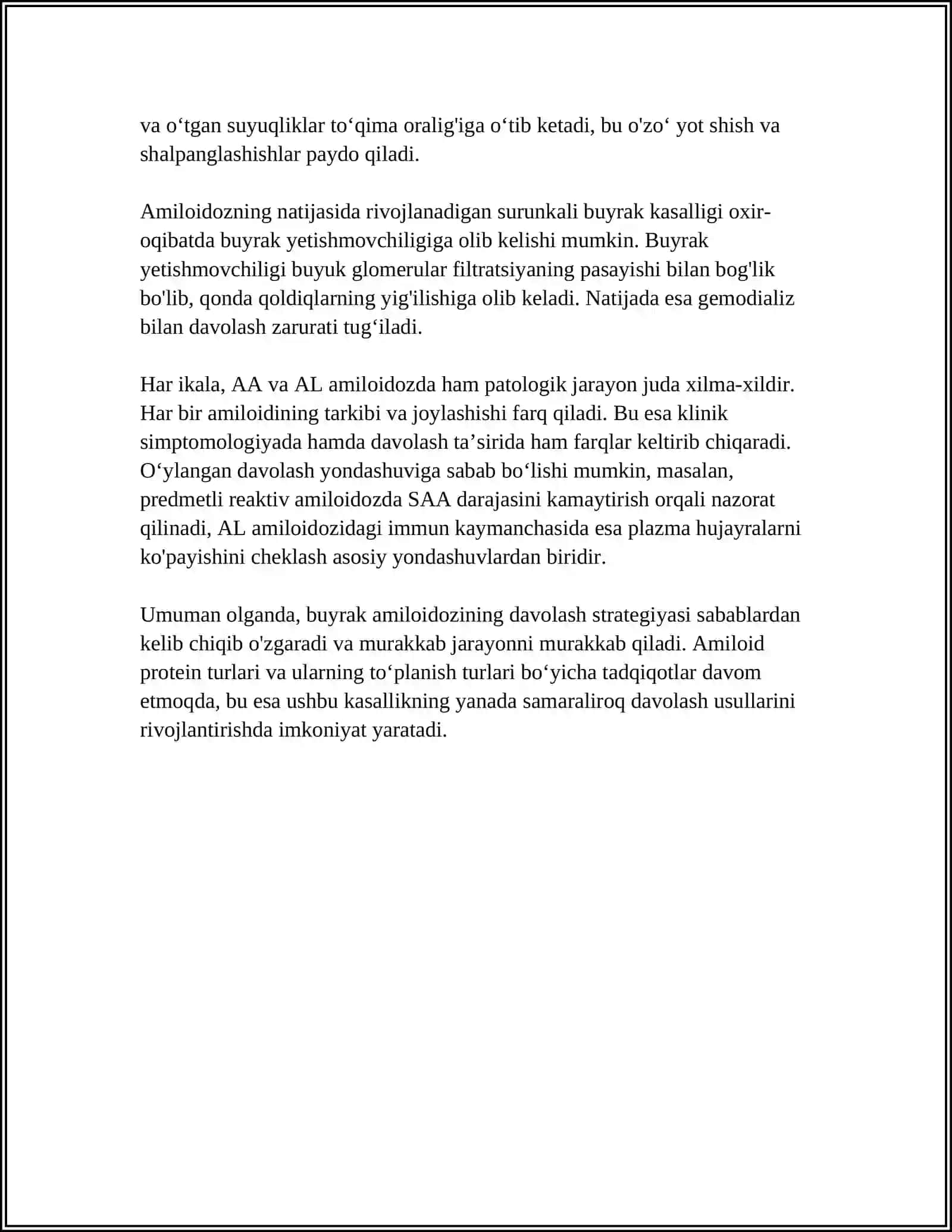BUYRAK AMILOIDOZI NEFROTIK SINDROM SURUNKALI BUYRAK KASALLIGI 4
