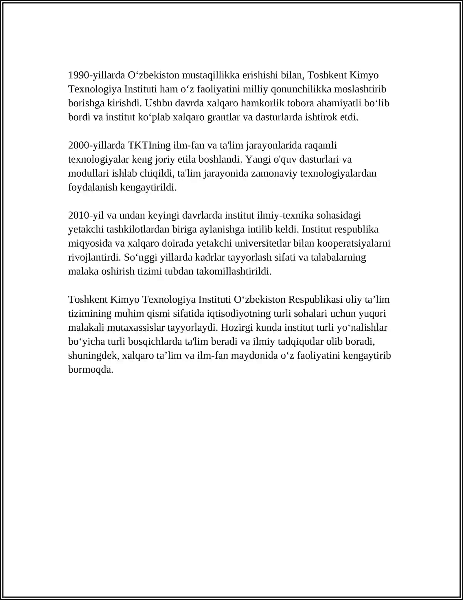 Toshkent Kimyo Texnologiya Instituti Tarixi 4