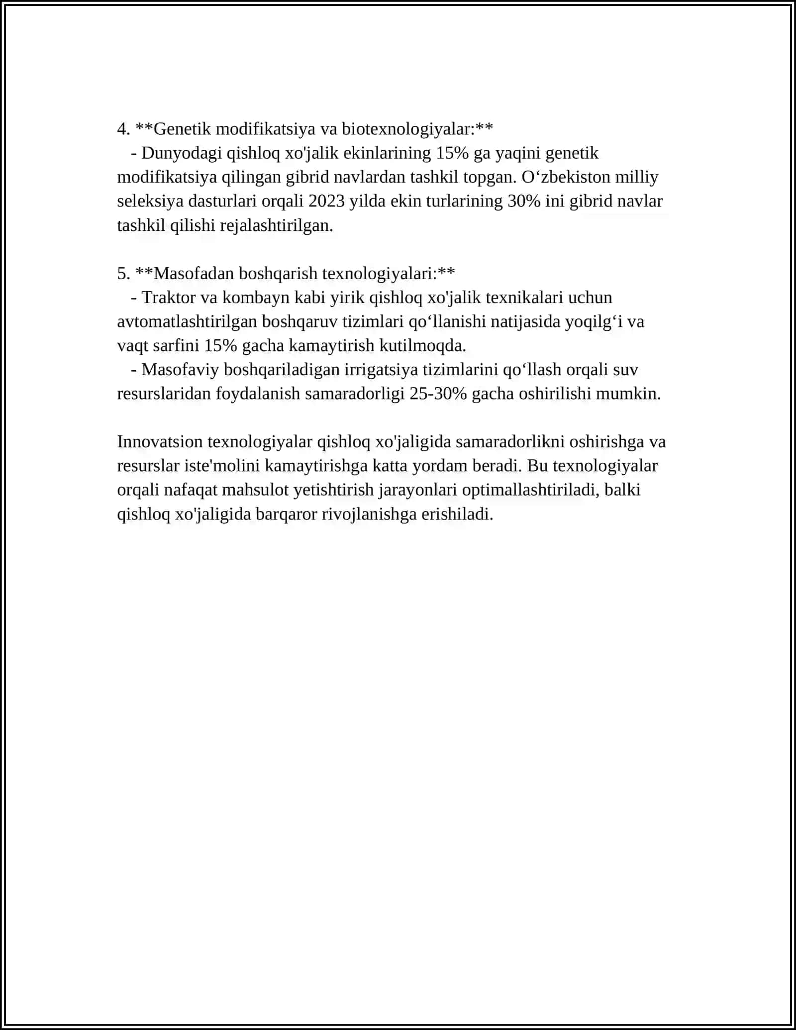 MUSTAQIL ISH Mavzu: SINFDAN TASHQARI ISHLARDA INNOVATSION TEXNOLOGIYALARNI QOʻLLASH 4