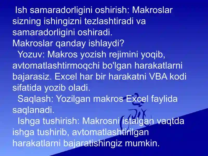 Makros yozish va ishga tushirish 4