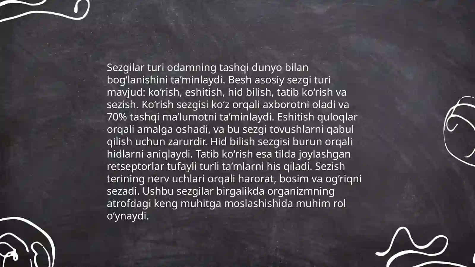 Sezgi haqida tushuncha. Nerv fiziologik asosi 4