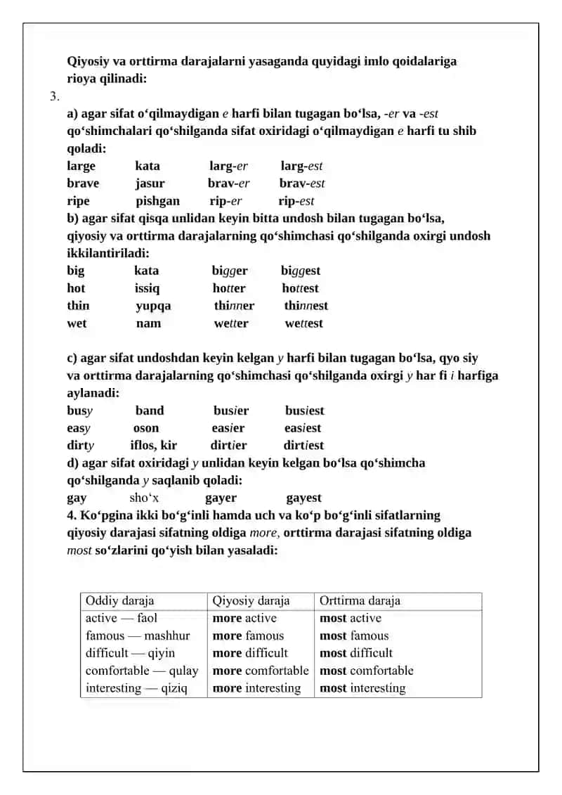Comparative adjectiv 4