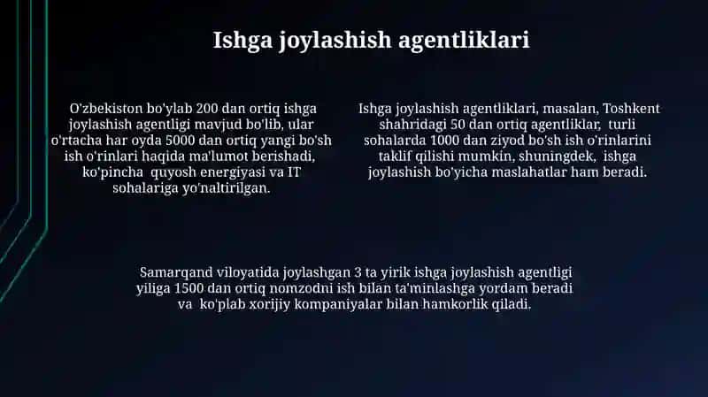 Ish o'rinlari bo'yicha ma'lumotlar bilan tanishish manbalari 4