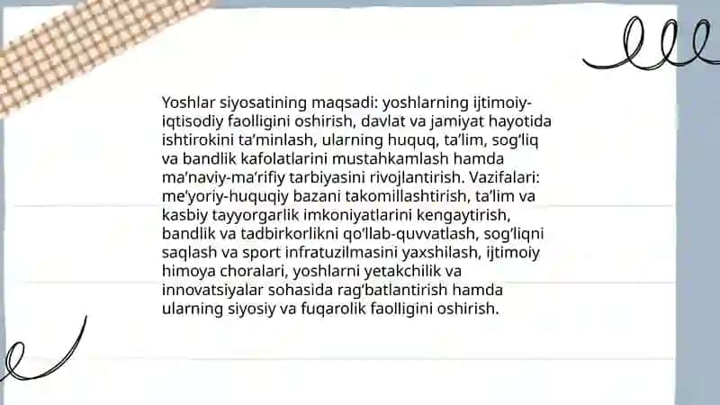 O'zbekistonda yoshlarga oid davlat siyosati va uning mazmun mohiyati 4