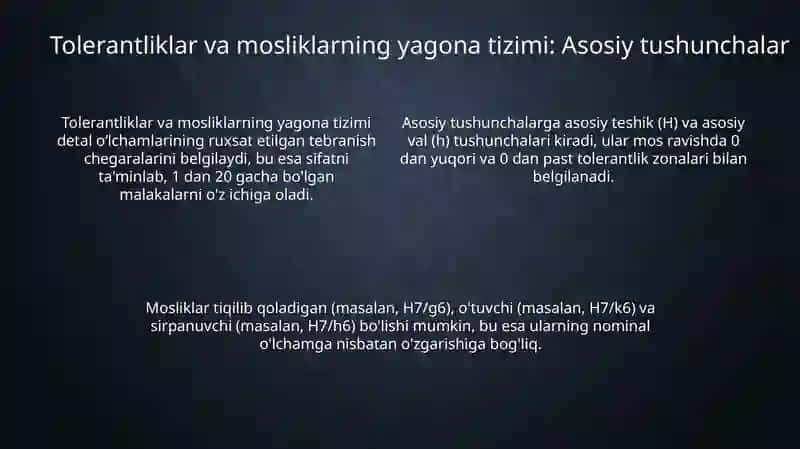 Joizlik va o‘tqazishlarning yagona tizimi.Kvalitetlarining qo‘llanilishi 4