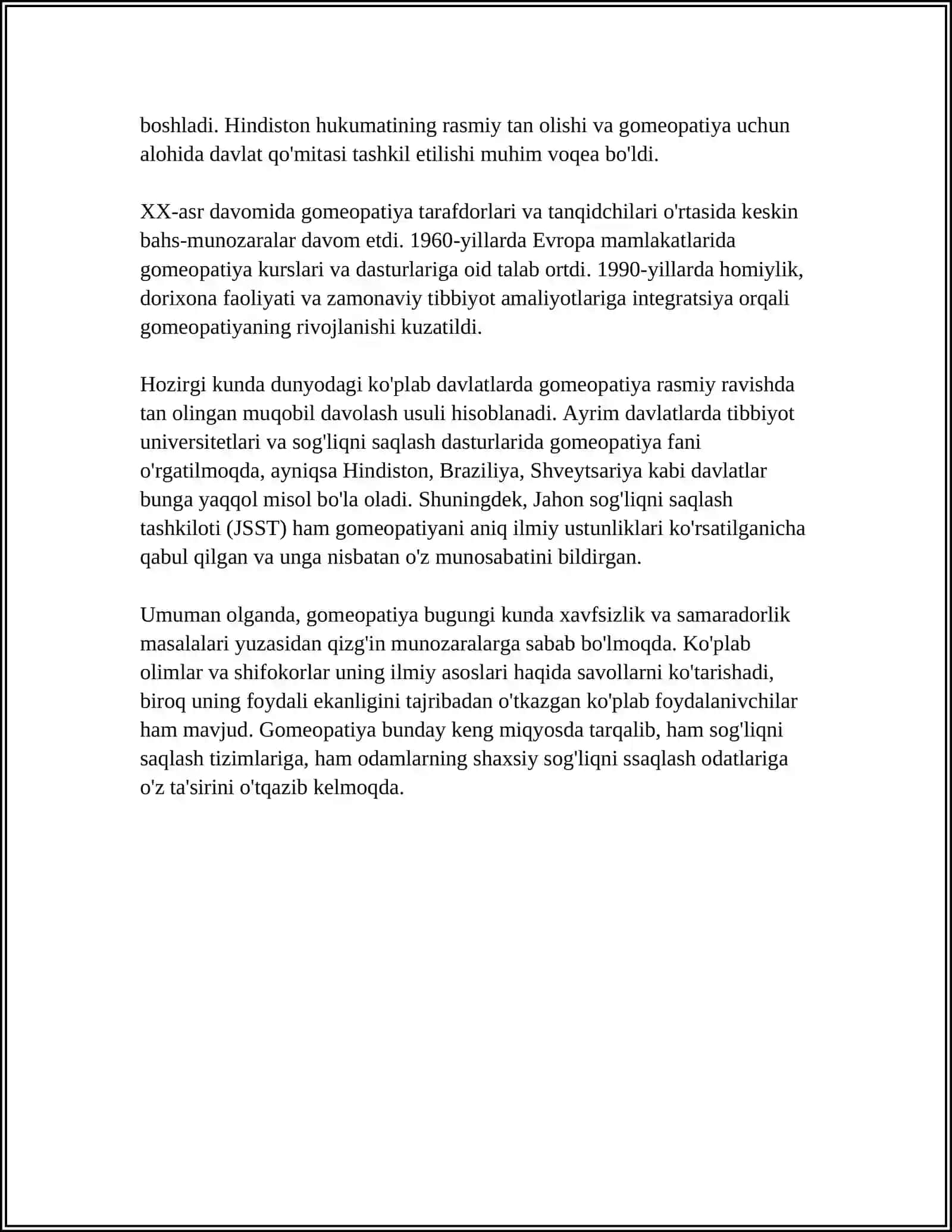CULTURE PROJECT: HOMEOPATHY 4