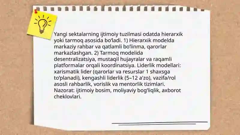Yangi diniy ta'limotlar va sektalar 4
