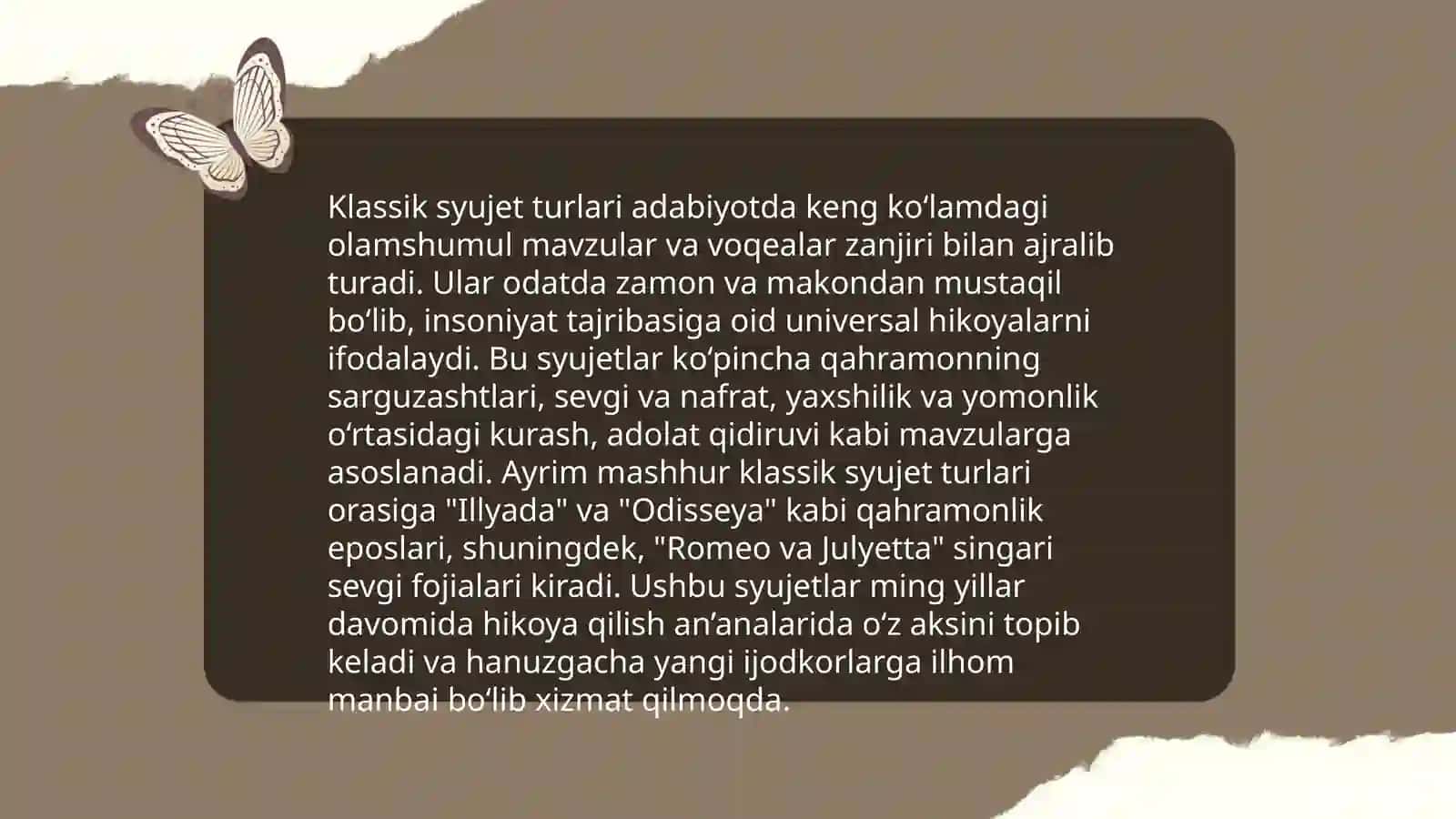 Syujet turlari va komponentlari 4
