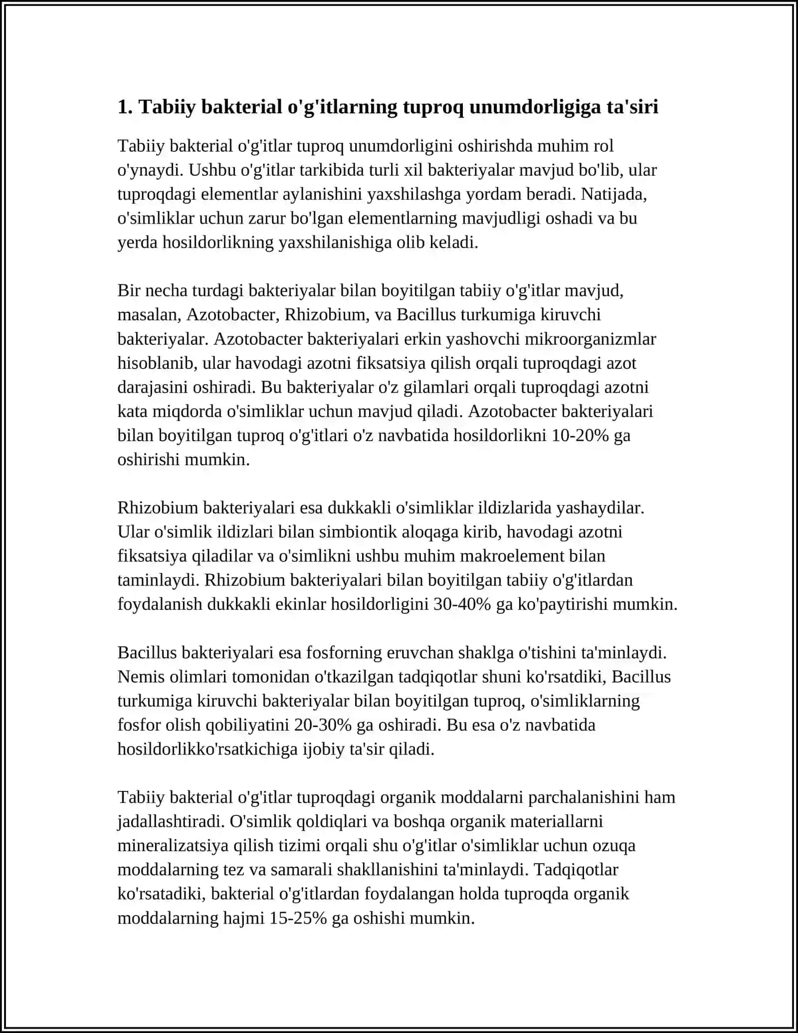 TUPROQ UNUMDORLIGINI OSHIRISHDA BAKTERIOLOGIK O'G'ITLARNI QO'LLASH 4