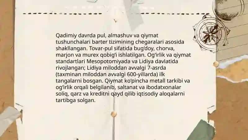 Iqtisotodiyot talimotlar tarixi mavzu pul nazariyasi 4