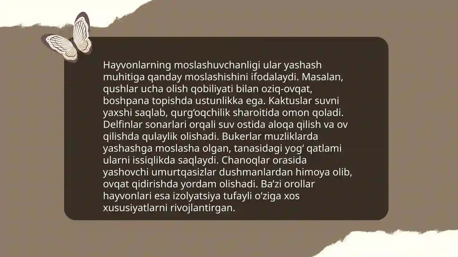 Hayvonot olamining yashash tarzi,koʻpayishi, tarqalishi va turlari 4